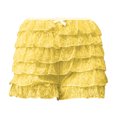 thumbnail image 4 of Women Sexy Ruffle Shorts With Bow Soild Color Party Shorts Short Skirt Low Waist Layered Shorts, 4 of 4
