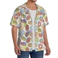 thumbnail image 2 of Honeii Glazed Donuts for Men's Short-Sleeved Button-Up Collared Shirt Featuring A Pocket, Perfect for Beach Vacations, And Travel Adventures.-Small, 2 of 5