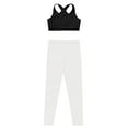 thumbnail image 3 of TiaoBug Kids Girls 2 Pcs Gymnastics Dance Outfits Workout Sport Bra Crop Tank Top with Rhinestones Leggings Athletic Sportswear B White 6, 3 of 5