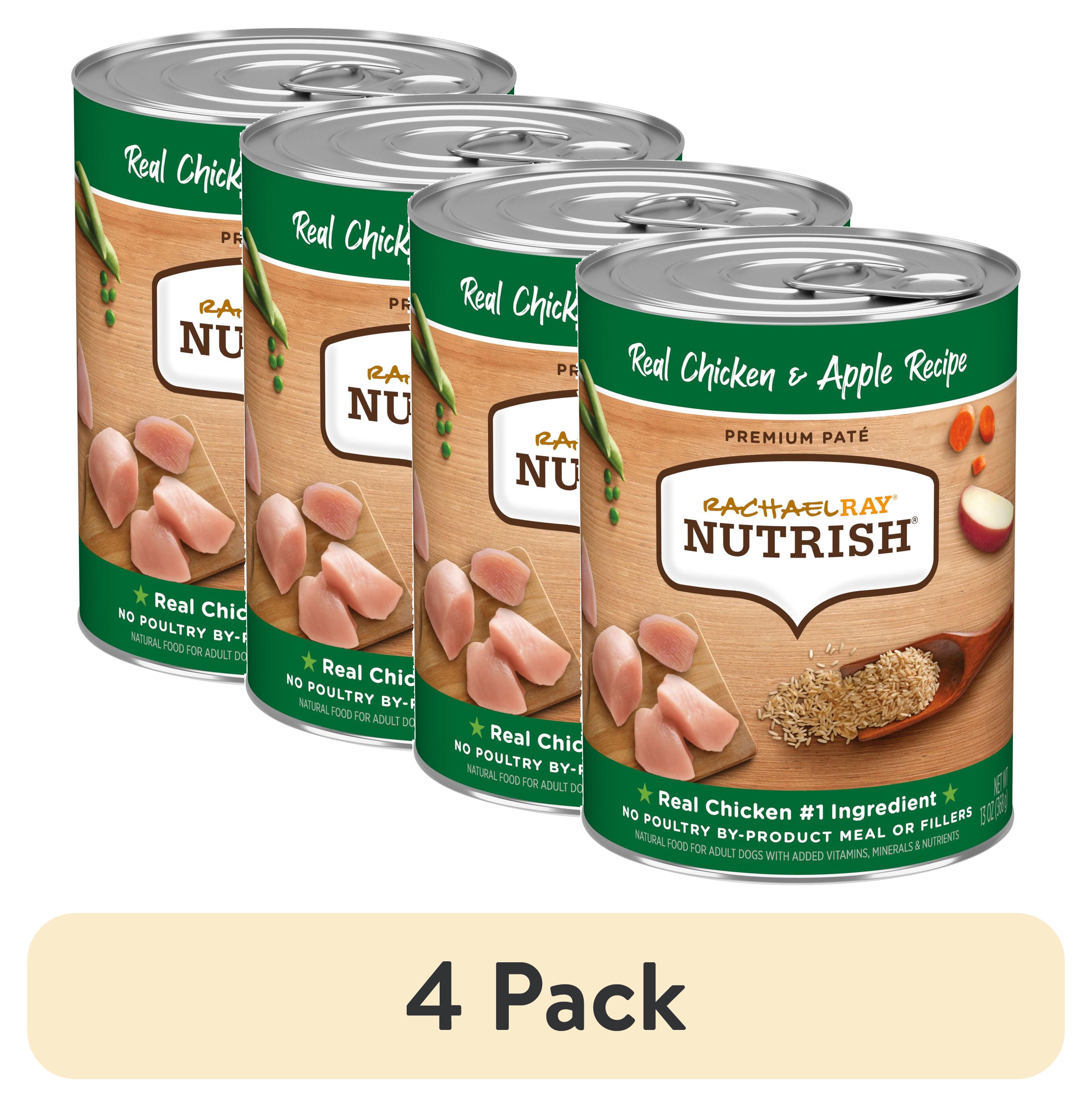 (4 pack) Nutrish Real Chicken & Apple Recipe Whole Health Blend Premium Paté Wet Dog Food, 13 oz. Can (Rachael Ray)