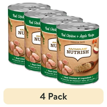 (4 pack) Nutrish Real Chicken & Apple Recipe Whole Health Blend Premium Paté Wet Dog Food, 13 oz. Can (Rachael Ray)