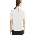 thumbnail image 3 of Weikingp Satin Tops For Women，Women's Silk Blouses Elegant Tops For Women Dressy Elegant Short Sleeve Satin Blouse Silk Top Satin Shirts For Women Formal Tops White S, 3 of 5