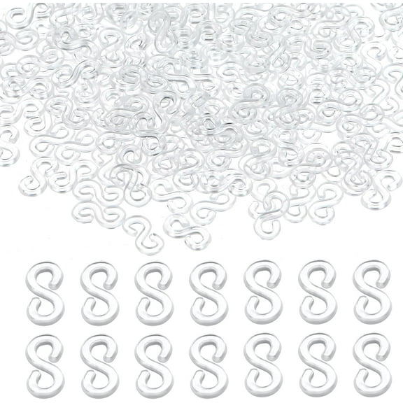 1500 Pcs Loom Bracelet Hooks S Clips for Loom Bracelets Rubber Band Bracelet Clips Clear Plastic Band Clip Bracelet Connectors Refills for DIY Necklace Accessory Rubber Connectors Refills