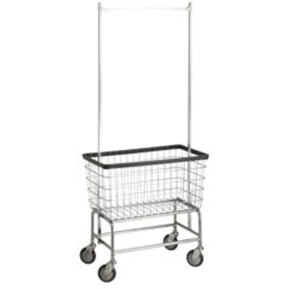 R&B Wire 200F56 Large Capacity Wire Frame Metal Laundry Cart with Double Pole Rack