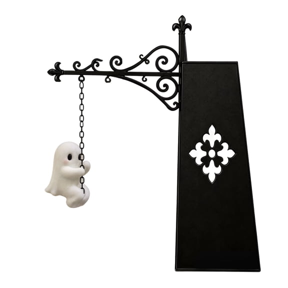 StlyGar Vintage Ghost Witch Broom LED Bookshelf Lantern Ornate Scroll Metal Hanging Bookshelf Night Light Warm Glow Shelf Decor Lighting Gift C