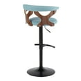 thumbnail image 6 of Gardenia Adjustable Bar Stool, Chrome Bar Stools, Bar Chairs, Swivel Bar Stools, Bar Stools Set of 2 (Teal Fabric), 6 of 6