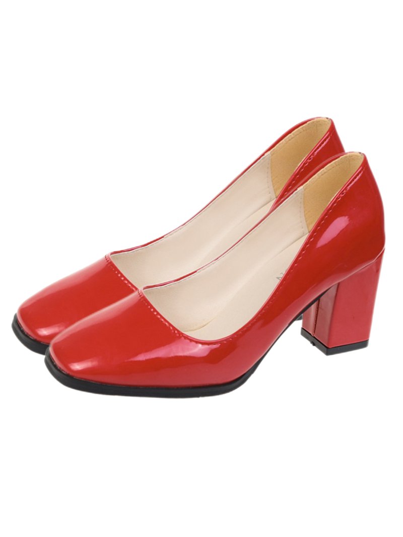 Frontwalk Ladies Dress Pump Shoes Square Toe High Heels Slip On