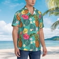 thumbnail image 5 of Goofa Pineapple Hawaiian Shirt for Men, Unisex Summer Beach Casual Short Sleeve Button Down Shirts,Aloha Tropical Floral print shirt-Small, 5 of 9