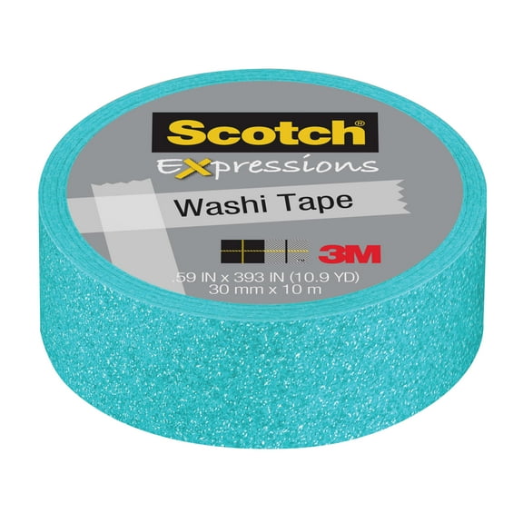 3M Expressions Glitter Tape, .59 in x 196 in, Pastel Blue