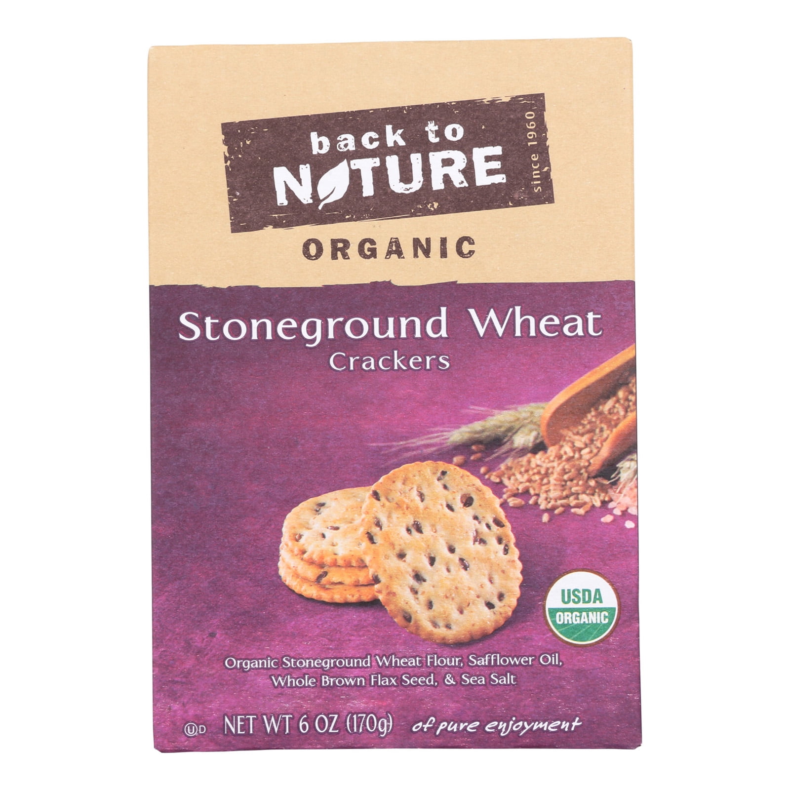 Back to Nature Organic Stoneground Wheat Crackers, 6 Oz.