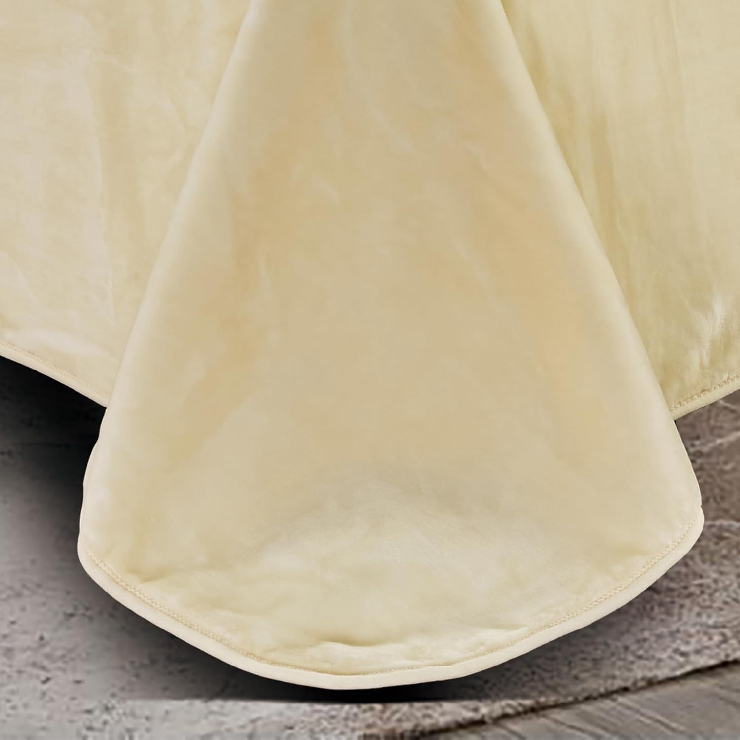 Chezmoi Collection Heavy Thick Korean Style Faux Mink Blanket Single Ply 9 Lbs, 750GSM Silky Soft Plush Raschel Mink Blanket, 92" x 106" US King Size, Solid Beige