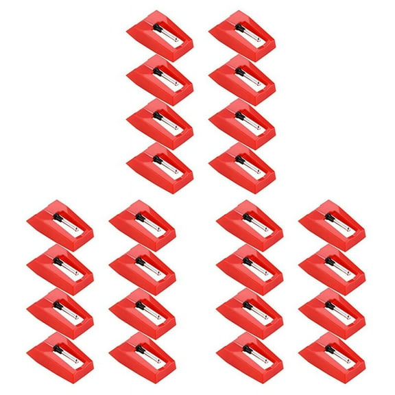 24 Pcs Record Player Needle Turntable Ruby Replacement Stylus Needles for Vinyl Record Player,24 x Replacement stylus needles,red