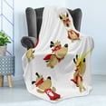 thumbnail image 4 of Dog Soft Flannel Fleece Throw Blanket, Superhero Puppy Paw Costume and Mystic Powers Laser Vision Supreme Talents, Cozy Plush for Indoor and Outdoor Use, 50" x 70", Red Cream White, by Ambesonne, 4 of 5