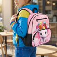 thumbnail image 3 of Jeiento Elephant 13.5 Inch Preschool Backpack for Toddler Girls 3-5, Lightweight Kids School Bag, Bookbag for Kindergarten with Storage Pockets, Pink, 3 of 7