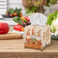 thumbnail image 5 of FUIALDOLG PU Leather Waterproof Tissue Box Holder, Square Napkin Facial Tissues Boxes Dispenser, Thanksgiving Gnome Leaves Home Office Car Tissue Holder Decorative Container, 5 of 7