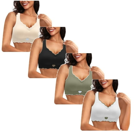 LUOGENLI Women Bras No Underwire No Padding Women Comfort Plus Size Unpadded Lace Underwear Adjustable Breathable Underwire Bra Women Bras Push up Padded Women Bralette Set XXXXL