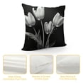 thumbnail image 4 of Fenyluxe Flowers Black and White Art Photography Modern Farmhouse Rustic Decorative Couch Pillow Cases Zipper Home Decor Aesthetic for Car Couch Bedroom 1PC 12x12in, 4 of 5