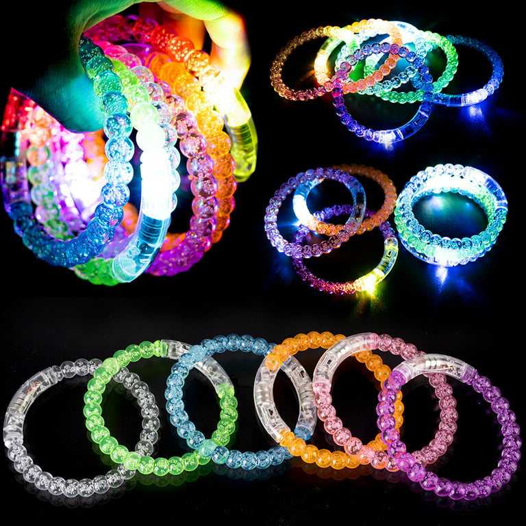 18Pack LED Bracelets Light Up Toys New Years Eve Party Supplies Favors, Glow Sticks Bracelets Glow in The Dark Party Supplies Birthday Party Games New