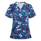 thumbnail image 1 of Puntoco Blusa de uniforme de trabajo con cuello en V y manga corta para mujer Puntoco Puntoco-5434, 1 of 3