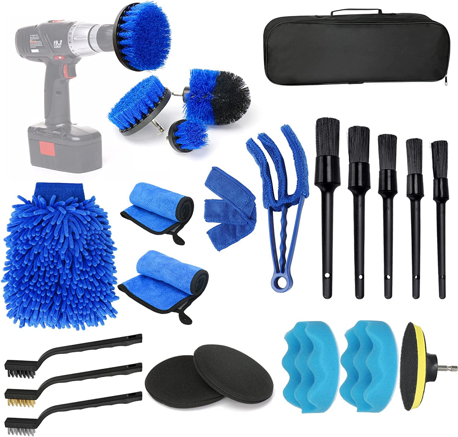 include Wire Brush Automotive Air Conditioner Cleaner Air Vent Leather Auto Detailing Brush for Cleaning Car Motorcycle Interior Exterior 18 Pieces Car Detailing Brush Set Car Cleaner Brush Kits 