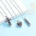 thumbnail image 5 of 3PCS Set - Stainless Steel Cross / Heart / Long Bar Urn Pendants Memory Necklaces for Cremation Ashes Holder Memorial Jewelry, 5 of 5