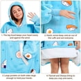 thumbnail image 7 of Livhil Huge Wearable Blanket Hoodie, Oversized Sherpa Blanket Hoodie Sweatshirt for Women Men Adults, Super Warm, Cozy, Soft and Fuzzy Hoodie Blanket (Custom Sushi), 7 of 7