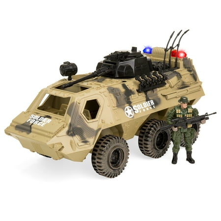 Best Choice Products Kids Military Fighter Tank Artillery Truck Toy Play Set w/ Army Soldier, Lights, Battle (Best Kit Cars For The Money)