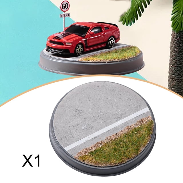 Base de adorno para maqueta de diorama de carretera a escala 1:64, diseño de escenario coleccionable, soporte de exhibición redondo para figuras de