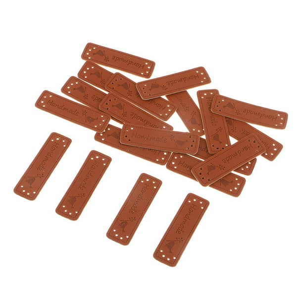 Etiqueta de cuero PU Macarena 20 piezas hecha a mano Etiquetas para Bolsos Zapato ropa adornos