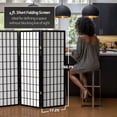 thumbnail image 3 of 4 ft. Tall Window Pane Shoji Screen - Black - 4 Panels, 3 of 7