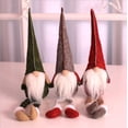 thumbnail image 3 of Christmas Gnome Decoration – Green Hat Long Leg Plush Santa Elf Doll for Table, Shelf & Tree Décor, 3 of 5
