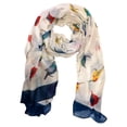 thumbnail image 6 of Peach Couture Cute Vintage Lightweight Graphic Finch Bird Print Scarf, 6 of 10