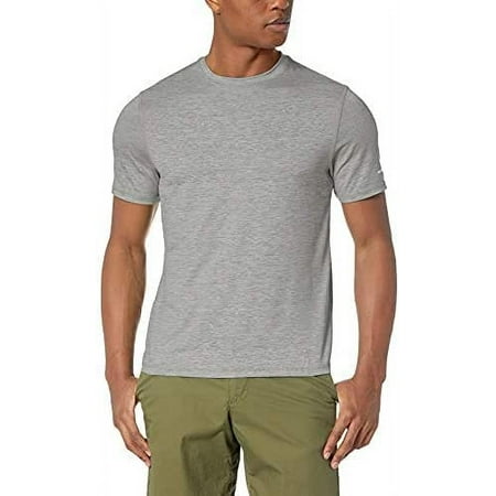 G. H. Bass & Co. Men's Short Sleeve Stretch Cooling Sunblocker UPF 50 Crewneck T-Shirt (Quiet Gray Heather, Medium)