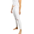 thumbnail image 2 of White Birch Womens High Rise Solid Woven Distressed Denim Jeans, White (Small), 2 of 3