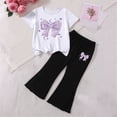 thumbnail image 4 of Cethrio Girls Summer Outfit Sets Short Sleeve, 2 Piece Short Sleeve Printed Kids' Clothing Sets White Size 2-3 T, 4 of 4