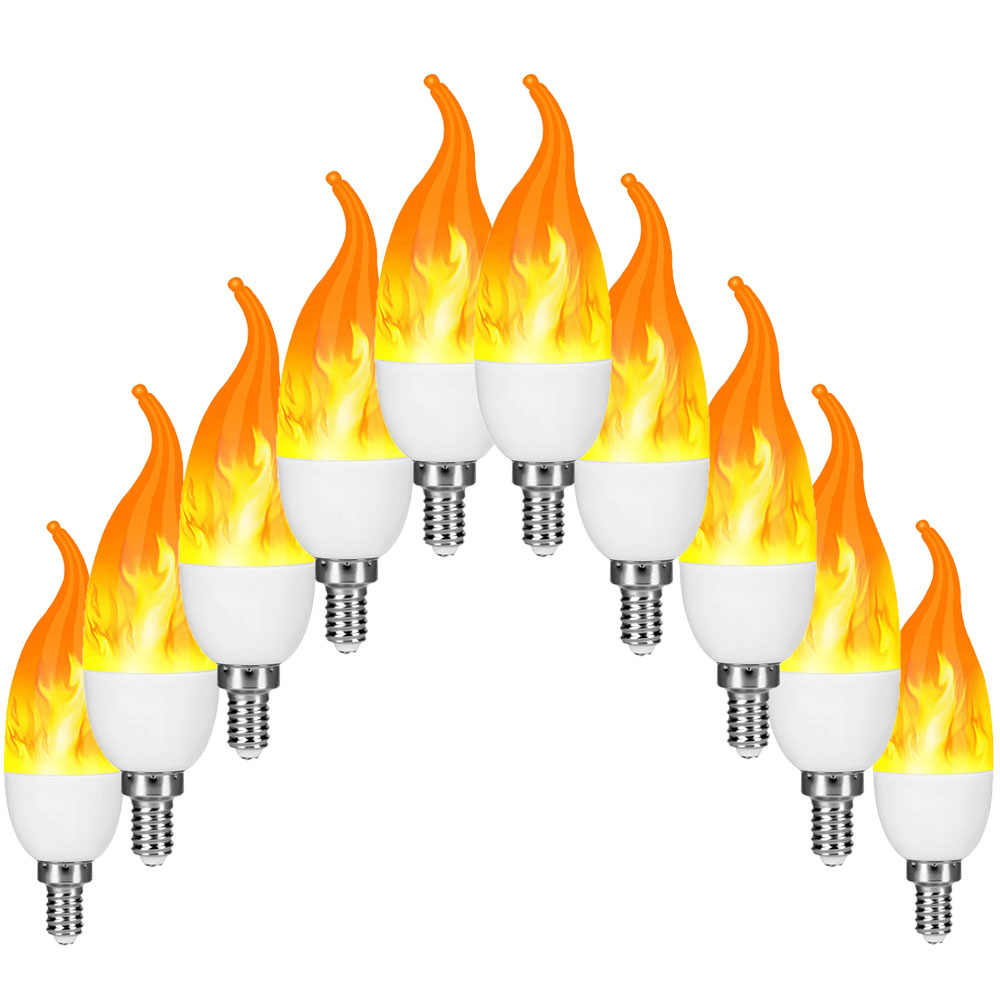Rosnek LED Filament Light Bulb, Flickering Flame Candelabra Light Bulb