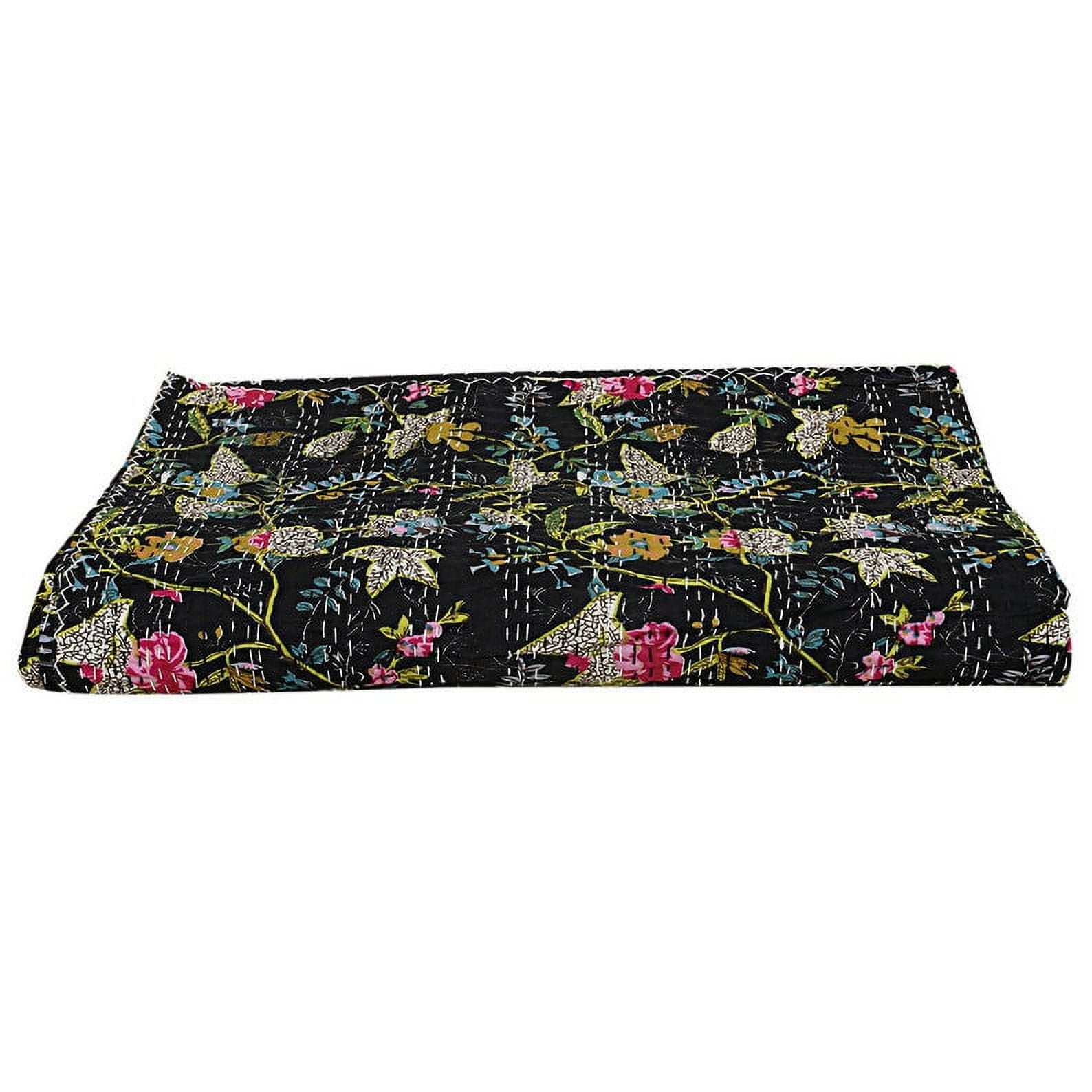 Indian Handmade Cotton Kantha Quilt Vinatge Blanket Quilted Paradise Kantha Bedding Throw Bohemian Bed Cover Kantha Gudari