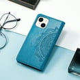 thumbnail image 5 of TECH CIRCLE Case for iPhone 15 (2023) - [Embossed Flower Pattern] PU Leather Shell Soft Silicone Back Cover Magnetic Folio Cute Wallet Phone Case with Card Holder/Pocket/Stand Feature, Blue, 5 of 7