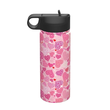 

Daiia Love Printed 18oz Sports Insulated Kettle With Straw Water Bottle For Running Hiking Cycling Climbing Mens Woman S Sports Water Bottle