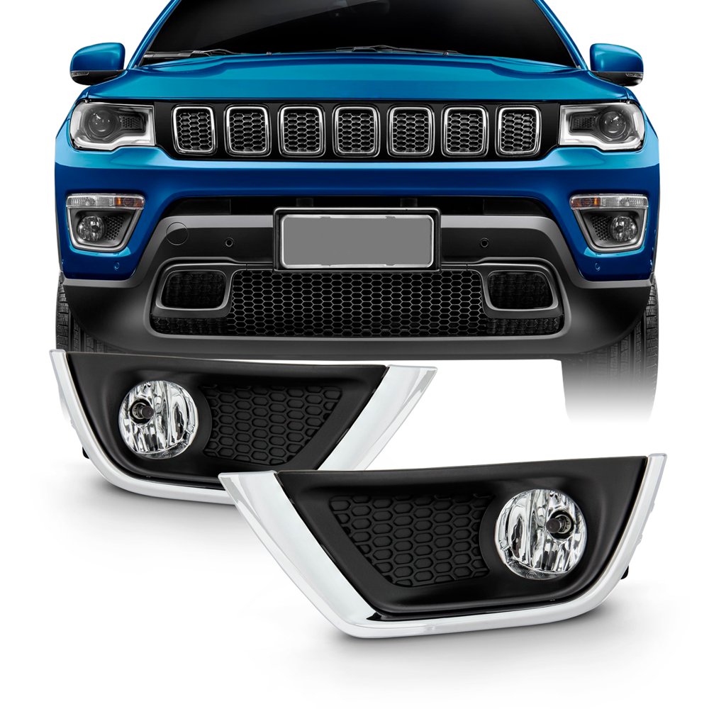 For 20172020 Jeep Compass Bumper Fog Lights+Bezel Set+Harness+Switch