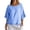 Light Blue, variant on Women's Plaid Shirts Crew Neck 3/4 Sleeves Flounce Trim Tees Summer Gingham Tops 1950s Vintage Casual Blouses Red M
