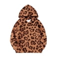 thumbnail image 3 of Xdegoge Tween Girls Pullover Hoodies Leopard Print Hooded Sweatshirts Long Sleeve Tops with Kangaroo Pocket Fashion Fall Winter Clothes, Size 11-12, 3 of 6