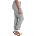 thumbnail image 4 of Hilary Radley Women Mid-Rise Stretch Pull-On Ankle Pant (Off White & Black Combo, X-Large), 4 of 7