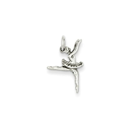 - 14K White Gold Polished 3-Dimensional Ballerina Charm (20mm x 12mm)