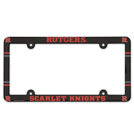 Ncaa Plastic License Plate Frame - Rutgers Scarlet Knights Official NCAA 12 inch x 6 inch Plastic License Plate Frame by WinCraft