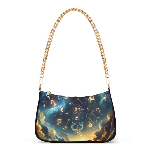 Stars ConstellationWomen Small Shoulder Bag Crossbody Tote Hobo Bags Purse Clutch Handbags with Chain Strap for Women