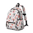thumbnail image 2 of Cat and Heart White Pattern Cute School Backpack with Padded Back and Adjustable Shoulder Straps 13.4"x11"x4.7", 2 of 5