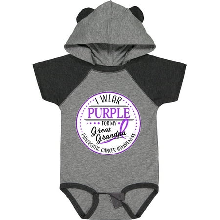 

Inktastic I Wear Purple for My Great Grandpa- Pancreatic Cancer Awareness Gift Baby Boy or Baby Girl Bodysuit
