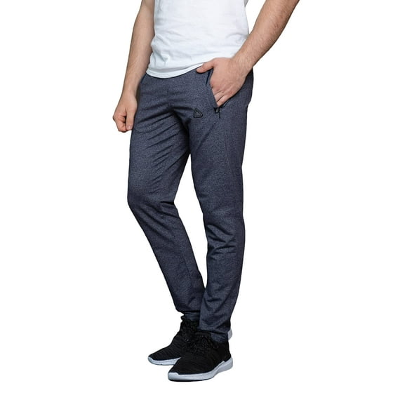 SCR SPORTSWEAR Men's Sweatpants with Pockets Tapered Slim Athletic Joggers Open Bottom Activewear Lounge Pants 33 Inseam (M/33L, Heather Grey-K536)
