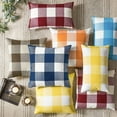 thumbnail image 5 of 2PCS Buffalo Check Plaid Throw Pillow Covers Throw Pillows Farmhouse Square Pillow Cases for Halloween Fall Home Decor, Orange 18 x 18 Inches, 5 of 6
